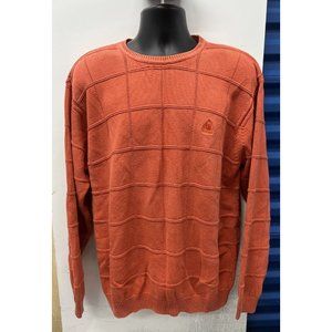 VINTAGE Izod Sweater Adult Extra Large Pullover Orange Crew Neck Knit Mens XL VG